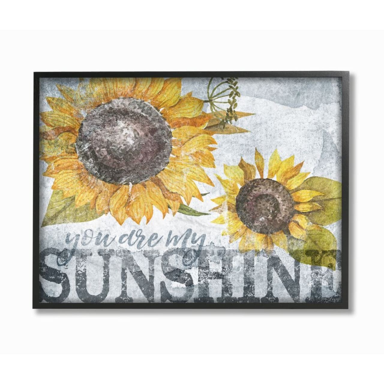 Stupell Industries You Are My Sunshine Sunflower Black Framed Wall Art